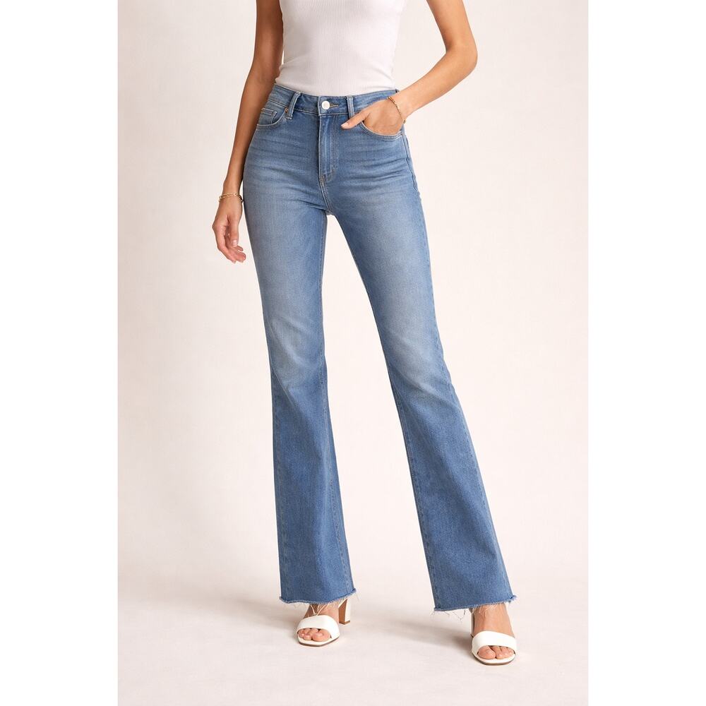 PAIGE High Rise Laurel Canyon Jeans – Size 29 – Light Wash Flare Crop